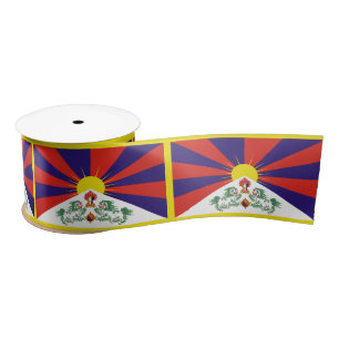 Fahne "Free Tibet" Satinband