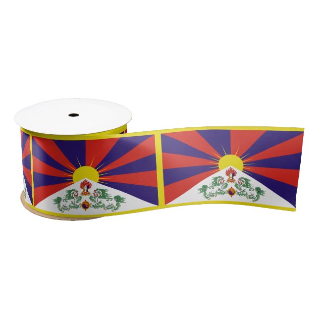 Fahne "Free Tibet" Satinband (Spule)