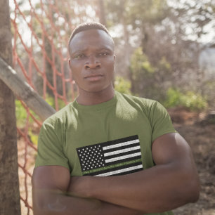 Fahne "Freedom Scriptures Military Green Line" T-Shirt