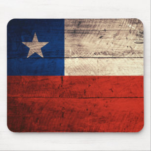 Fahne für alten Chile aus Holz Mousepad
