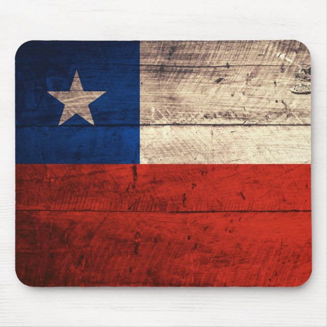 Fahne für alten Chile aus Holz Mousepad (Vorne)