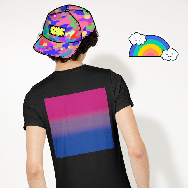 Fahne für Bisexual-Stolz - farbenfrohe Bi-Flagge T-Shirt (Von Creator hochgeladen)