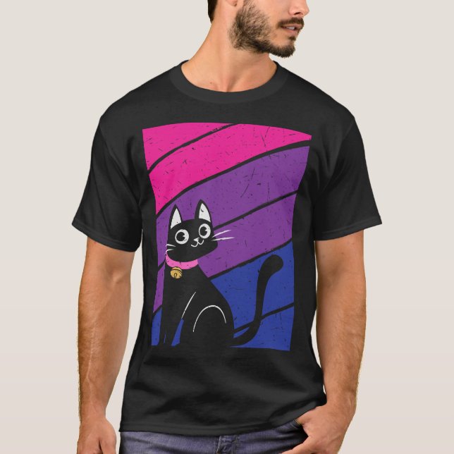 Fahne für Bisexuelle und Bisexuelle Katze T-Shirt (Vorderseite)