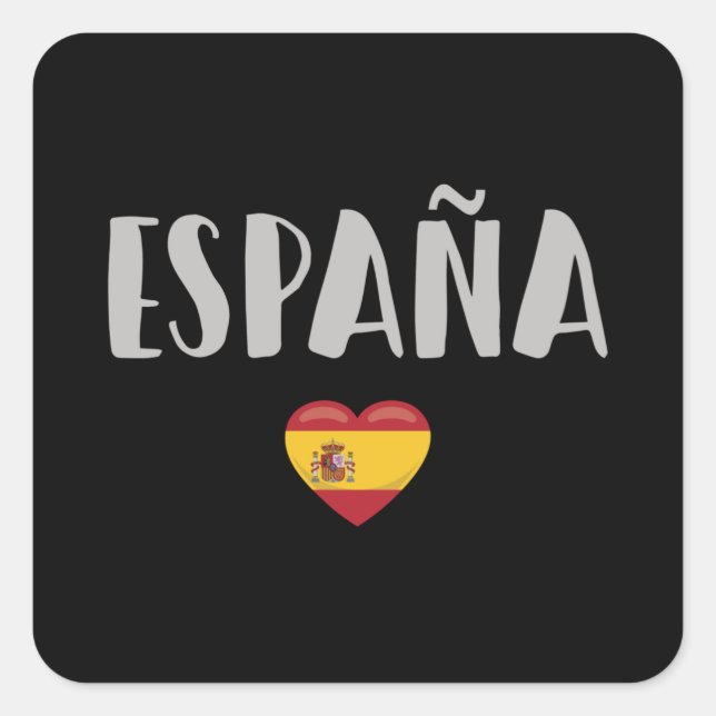 Fahne für das Shirt "Spanien Fußball" Quadratischer Aufkleber (Vorderseite)