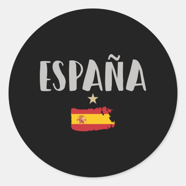 Fahne für das Shirt "Spanien Fußball" Runder Aufkleber (Vorderseite)