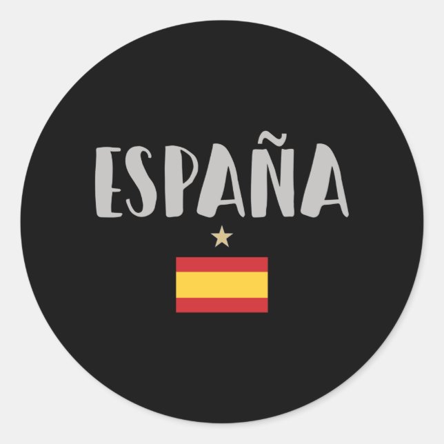 Fahne für das Shirt "Spanien Fußball" Runder Aufkleber (Vorderseite)