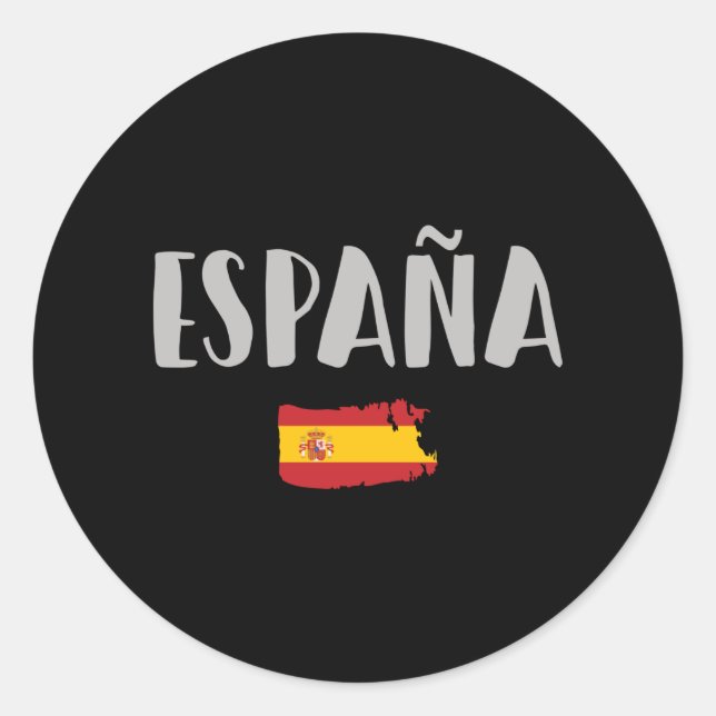 Fahne für das Shirt "Spanien Fußball" Runder Aufkleber (Vorderseite)