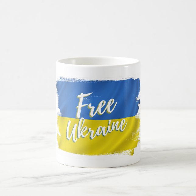 Fahne für die freie Ukraine Kaffeetasse (Mittel)