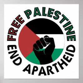 Fahne für ein freies Palästina-Ende der Apartheid Poster