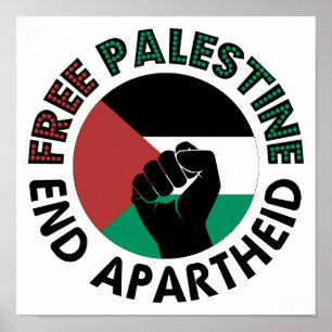 Fahne für ein freies Palästina-Ende der Apartheid  Poster