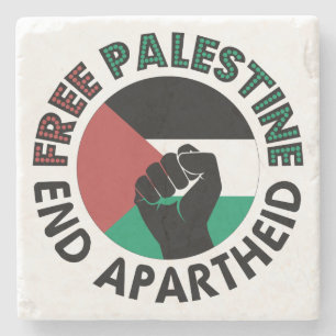 Fahne für ein freies Palästina-Ende der Apartheid Steinuntersetzer