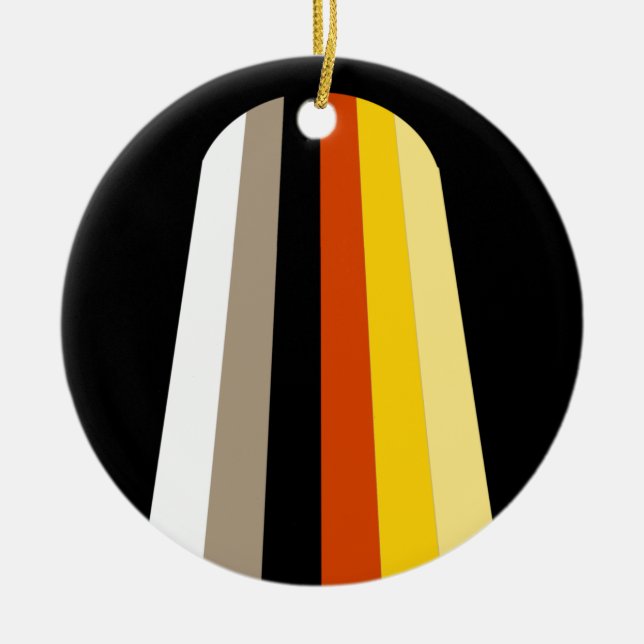 Fahne für lange Haare Keramik Ornament (Vorne)