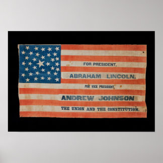 Fahne für Lincoln Johnson-Kampagne Poster