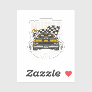 Fahne für Vintage amerikanische Muskelkater Aufkleber