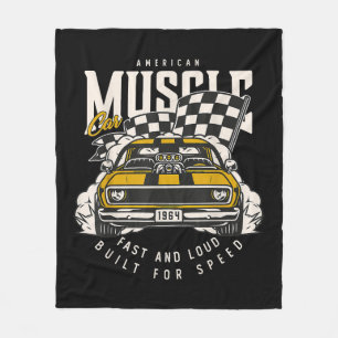 Fahne für Vintage amerikanische Muskelkater Fleecedecke