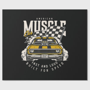 Fahne für Vintage amerikanische Muskelkater Geschenkpapier