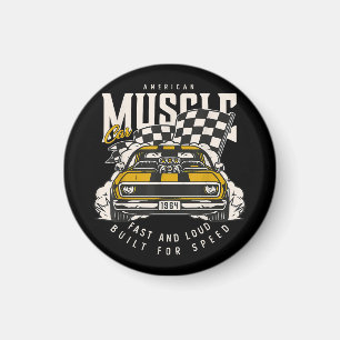 Fahne für Vintage amerikanische Muskelkater Magnet