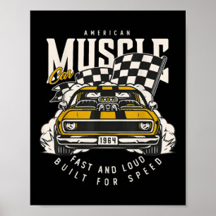 Fahne für Vintage amerikanische Muskelkater Poster
