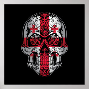 Fahne "Georgia Skull and Rose" Poster