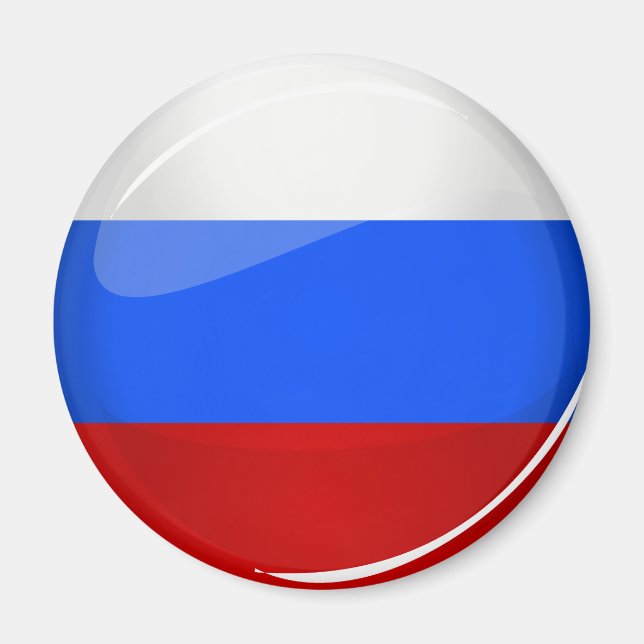 Fahne "Glossy Round Russia" Magnet (Vorne)