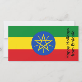 Fahne in Äthiopien, glücklicher Urlaub in Äthiopie Feiertagskarte