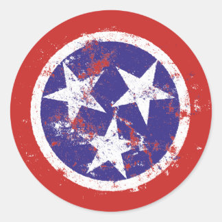 Fahne in beschädigtem Zustand von Tennessee-Aufkle Runder Aufkleber