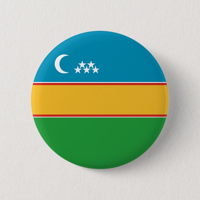 Fahne Karakalpakstan Button (Vorderseite)