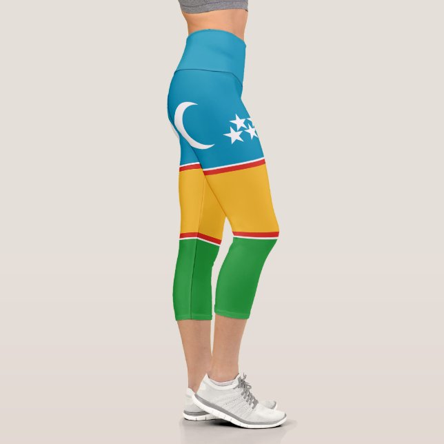 Fahne Karakalpakstan Capri Leggings (Rechts)