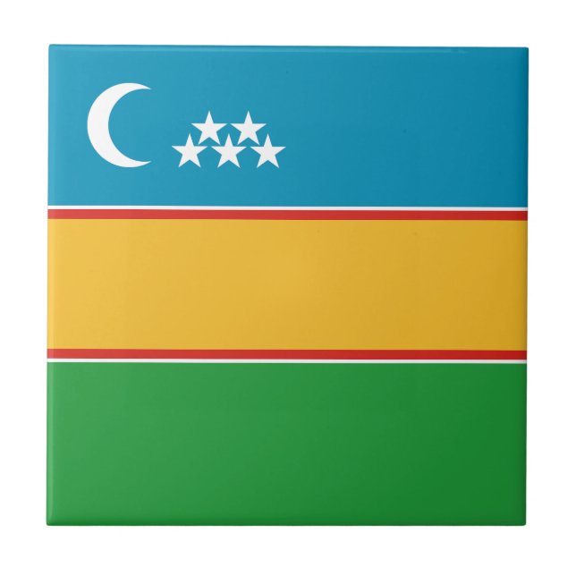 Fahne Karakalpakstan Fliese (Vorderseite)