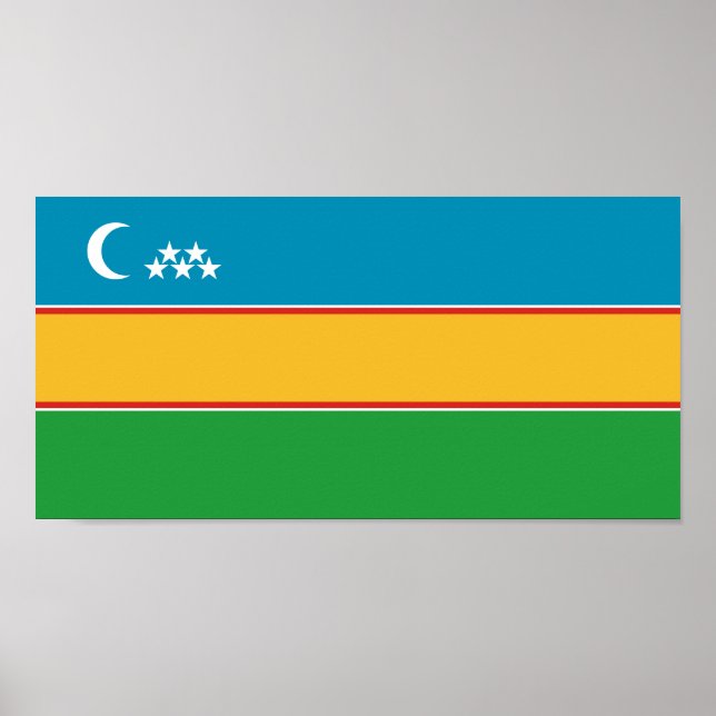 Fahne Karakalpakstan Poster (Vorne)