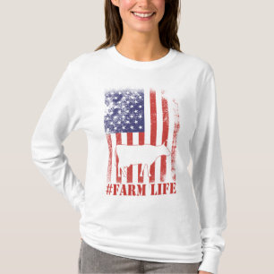Fahne & Kuh von Farm Life American T-Shirt