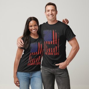 Fahne & Kuh von Farm Life American T-Shirt