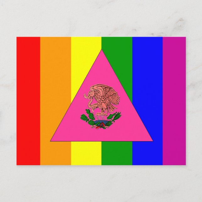 Fahne mexikanischer Gay Pride Postkarte (Vorderseite)