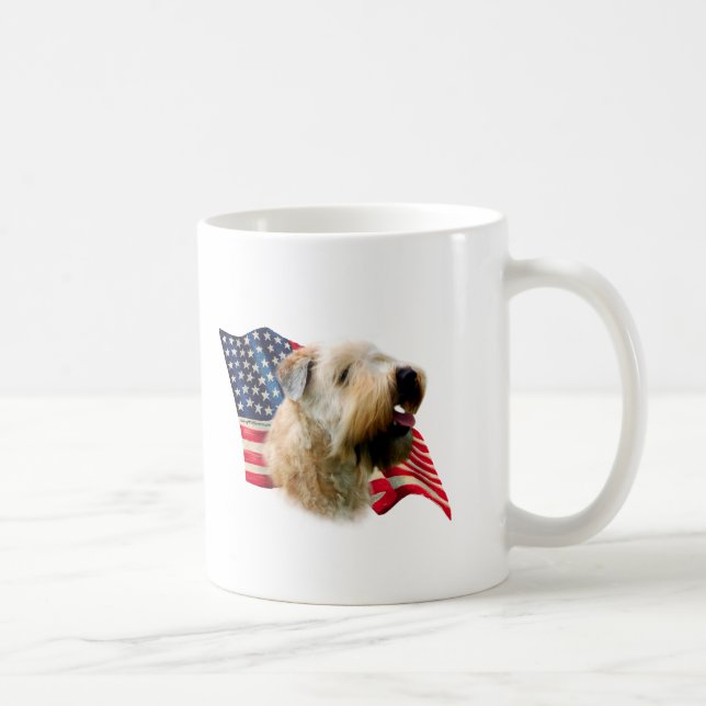 Fahne mit weichem Wheaten Terrier Kaffeetasse (Rechts)
