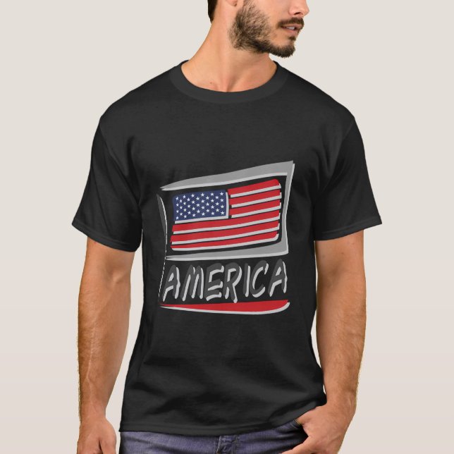 Fahne National America T-Shirt (Vorderseite)