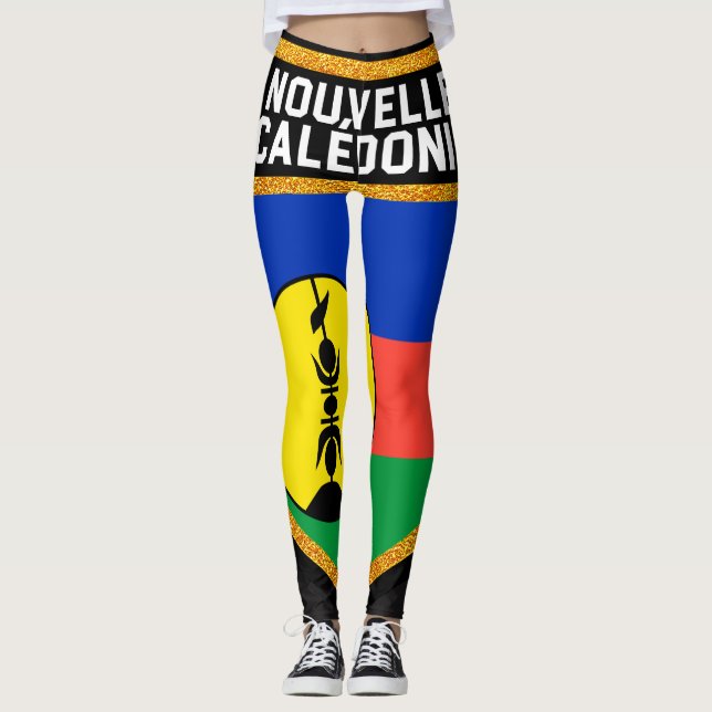 Fahne Neukaledonien Leggings (Vorderseite)
