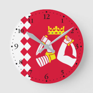 Fahne Nord Karelia Runde Wanduhr