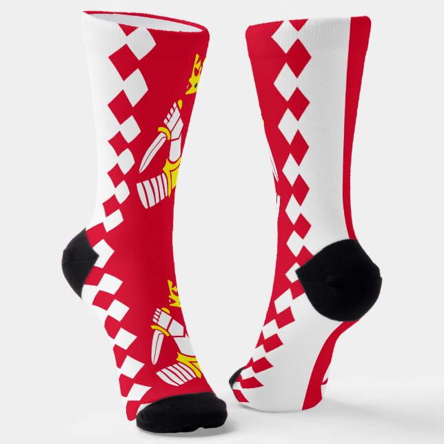 Fahne Nord Karelia Socken (Gewinkelt)