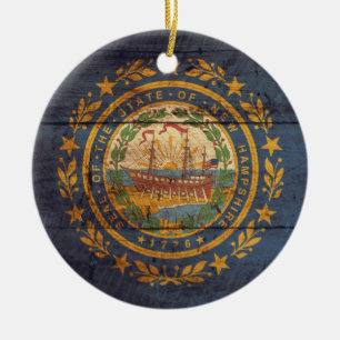Fahne "Old Wood New Hampshire"; Keramik Ornament