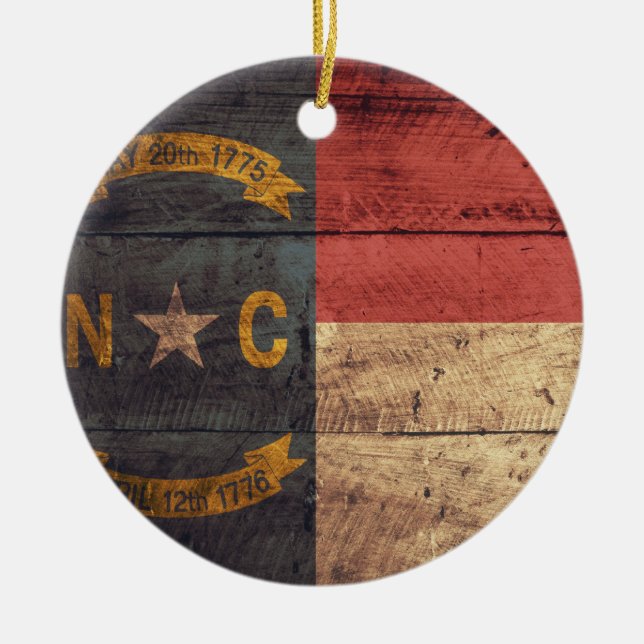 Fahne "Old Wood North Carolina"; Keramikornament (Vorne)