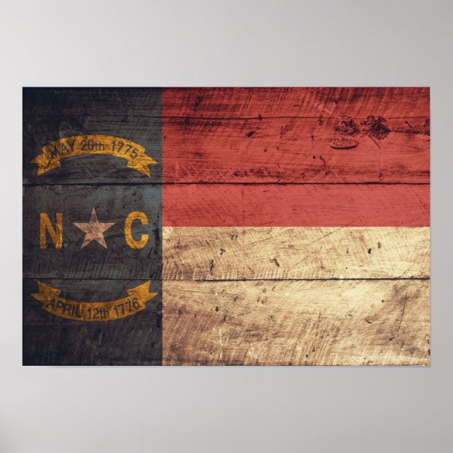 Fahne "Old Wood North Carolina"; Poster