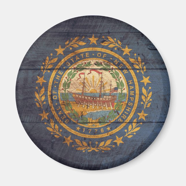 Fahne "Old Wooden New Hampshire"; Magnet (Vorne)