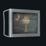 Fahne "Old Wooden South Carolina"; Rechteckige Gürtelschnalle<br><div class="desc">South Carolina Flag,  South Carolinia</div>