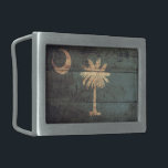 Fahne "Old Wooden South Carolina"; Rechteckige Gürtelschnalle<br><div class="desc">South Carolina Flag,  South Carolinia</div>