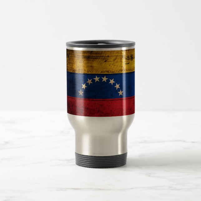 Fahne "Old Wooden Venezuela" Reisebecher (Mittel)
