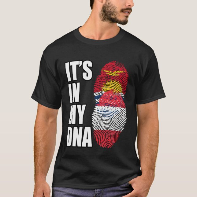 Fahne "Österreichisches und Kiribati-Misch-DNA-Erb T-Shirt (Vorderseite)