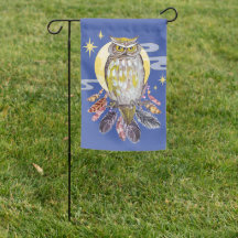 Fahne "Owl and Moon Spirit Animal Garden"