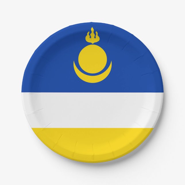 Fahne Patriotic Buryatia Pappteller (Vorderseite)