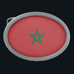 Fahne Patriotic Marokko Ovale Gürtelschnalle<br><div class="desc">Patriotische Flagge Marokkos.</div>