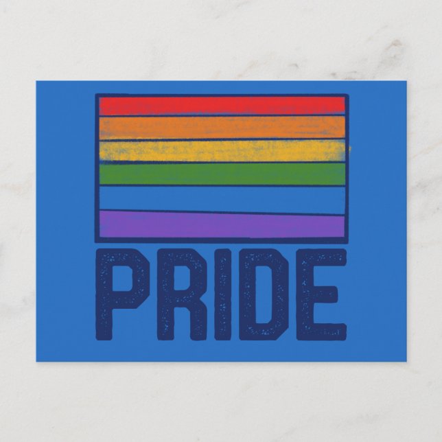 Fahne PRIDE Regenbogenflagge Postkarte (Vorderseite)